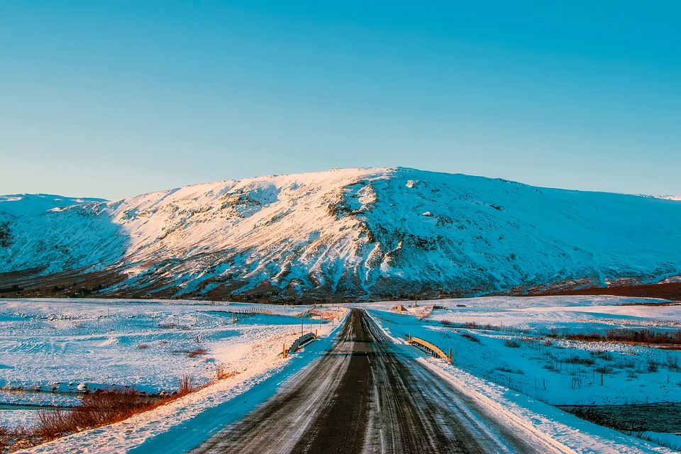 route enneigée en Islande