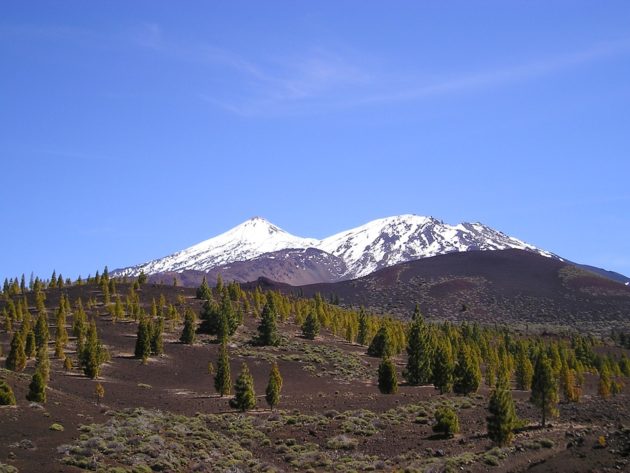 Parc volcanique du Teide enneigé en février