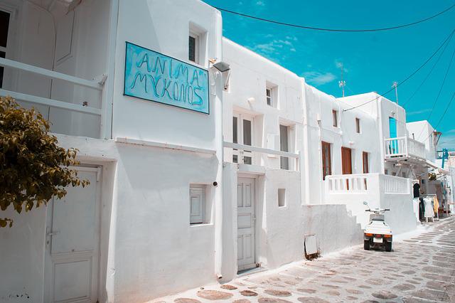 Maisons blanches à Mykonos