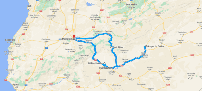 road trip 1 semaine maroc