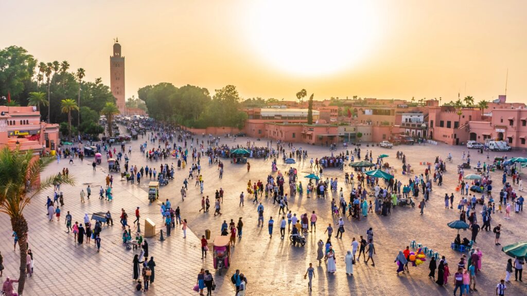 Place Djemaa el Fna à Marrakech au Maroc