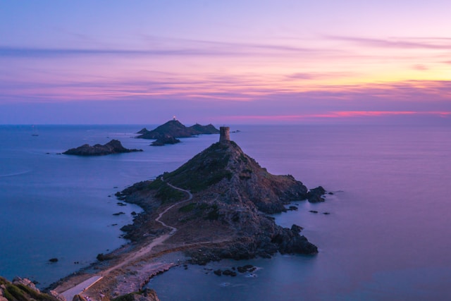 Route des sanguinaires en Corse près d'Ajaccio