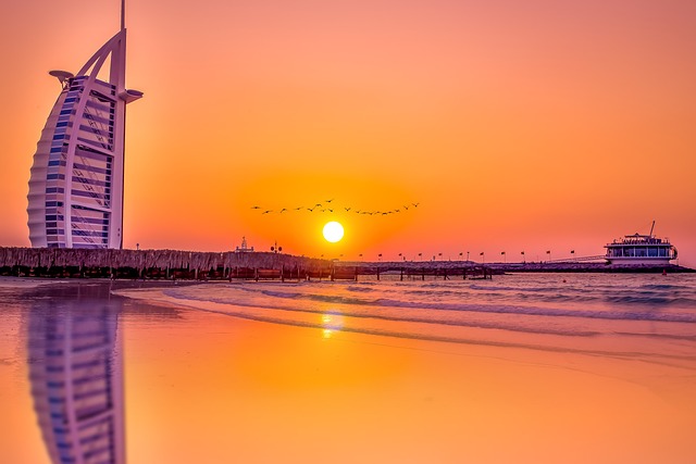 coucher de soleil à Dubaï