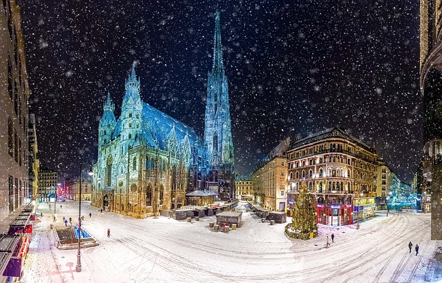 Vienne sous la neige en décembre