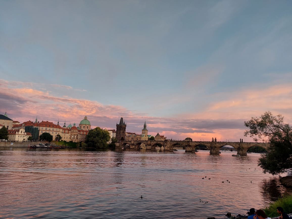 Coucher de soleil à Prague