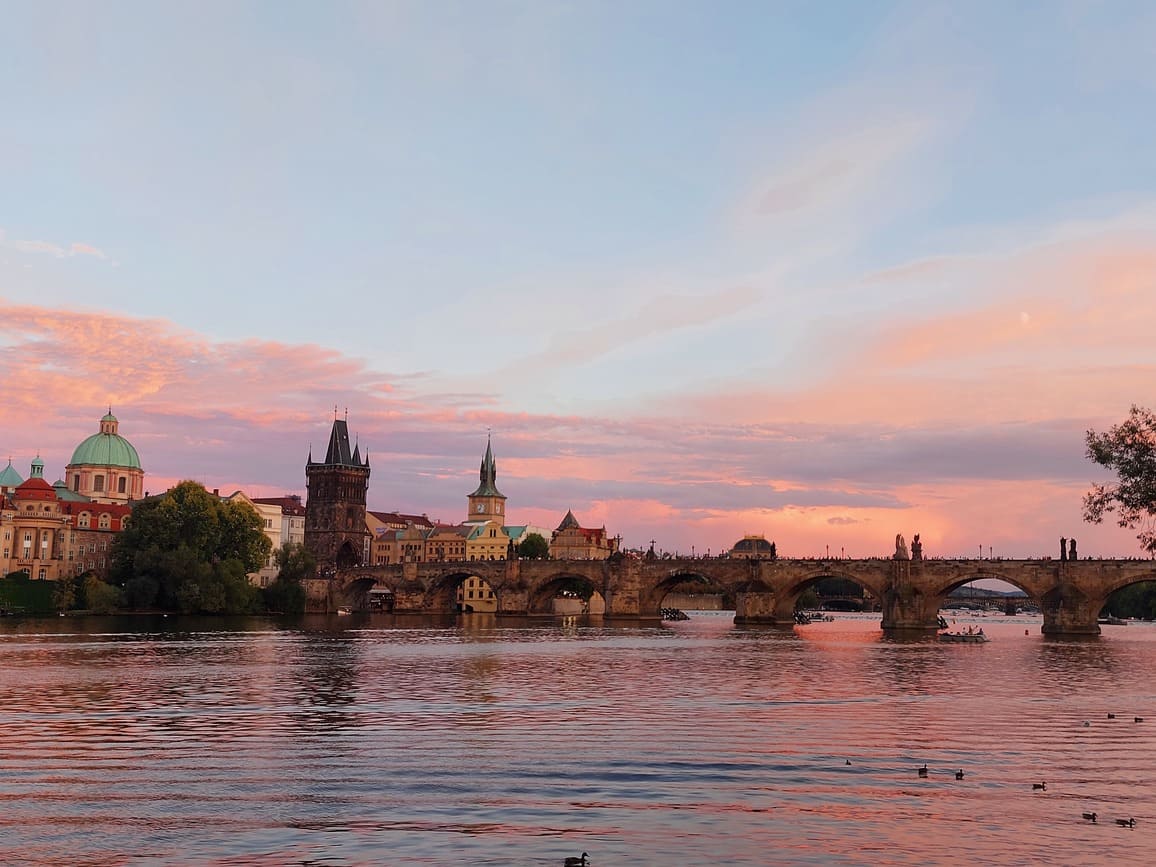 Coucher de soleil à Prague