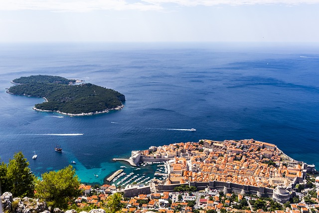 Vue sur Dubrovnik et l'Adriatique