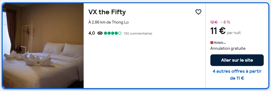 hotel à 11 euros à Bangkok