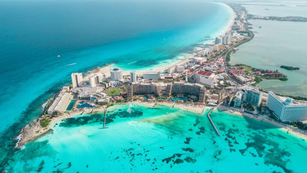 vue aérienne de Cancún