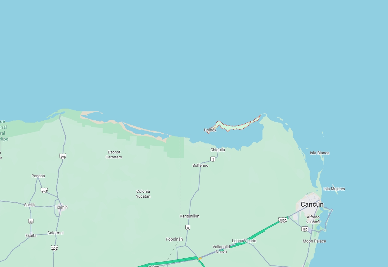 plan holbox au Mexique près de Cancun