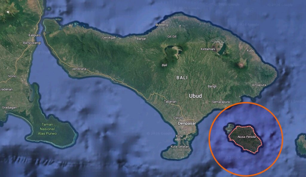 Carte Pulau Penida, Bali, Indonésie