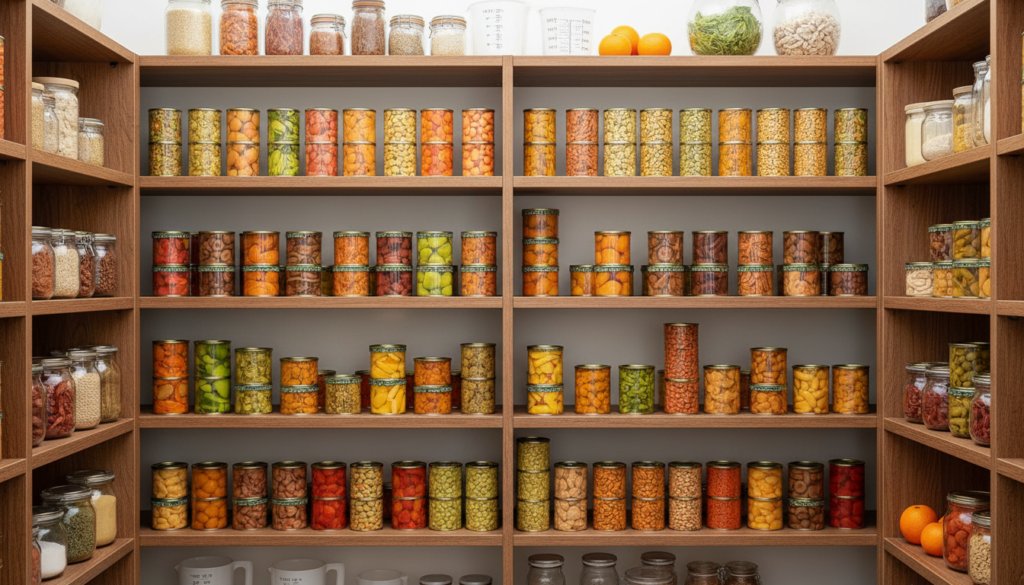 découvrez comment constituer un stock de nourriture de survie équilibré en utilisant des conserves, pour être prêt en toute situation d'urgence.