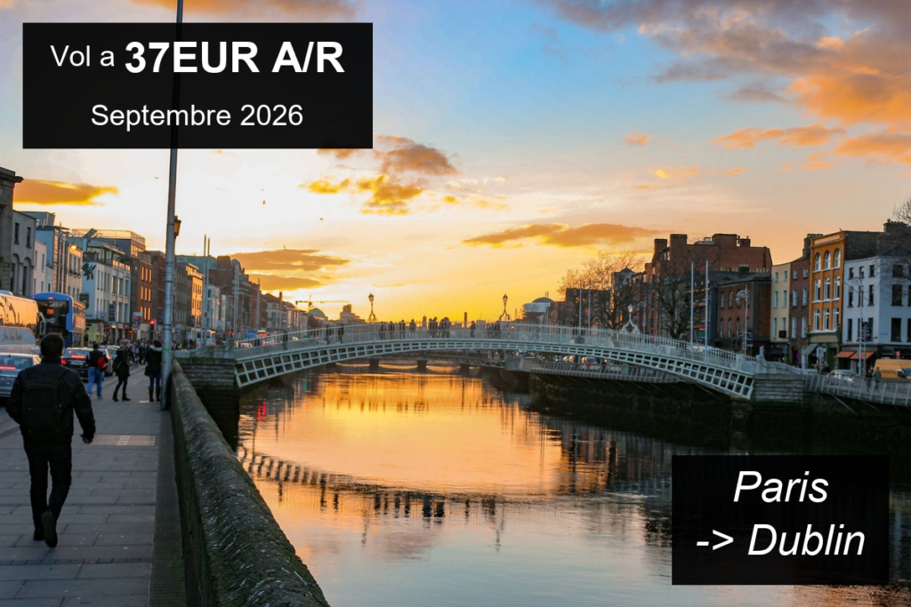 Banniere 5 destinations vol pas cher depuis Paris en septembre 2026 des 37EUR A/R