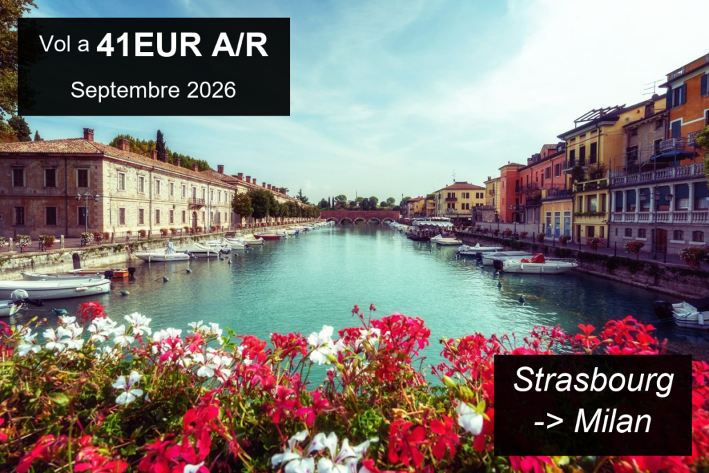 Banniere 5 destinations vol pas cher depuis Strasbourg en septembre 2026 des 41EUR A/R