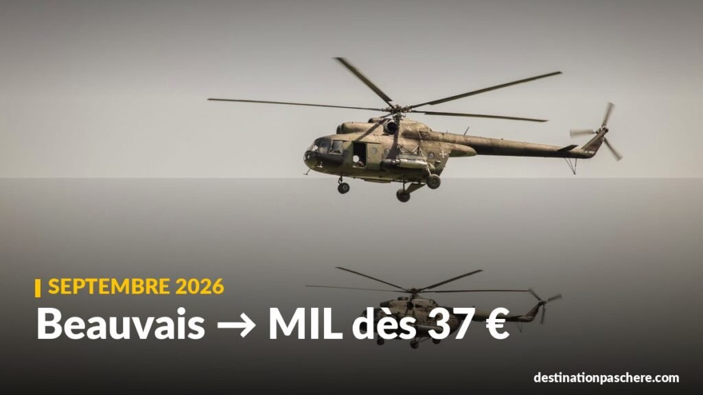 Vols au départ de Beauvais : septembre 2026 dès 37 € Beauvais → MIL dès 37 €