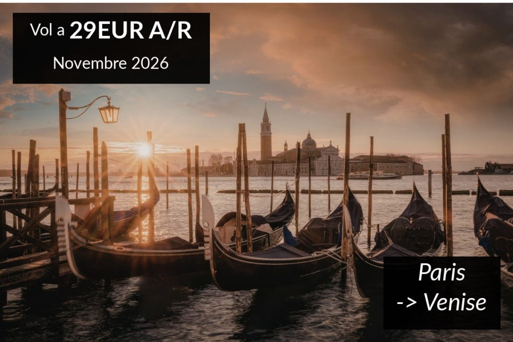 Banniere 5 destinations vol pas cher depuis Paris en novembre 2026 des 29EUR A/R